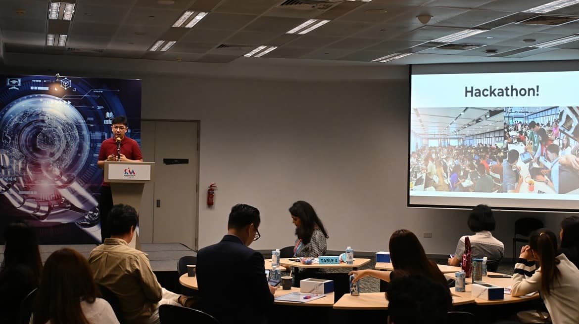 Student AI project sharing session — presenting to peers